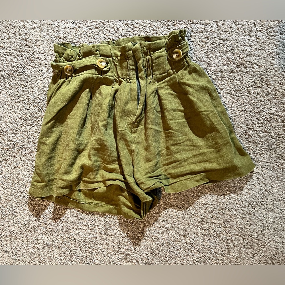 Green High Waisted Shorts
